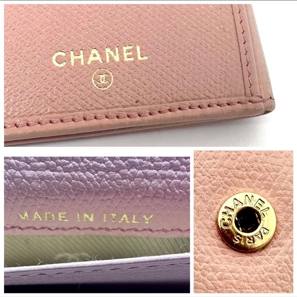 🩷 Chanel Wallet Pink Coco Button Snap Long Bifold w/ Authenticity Card and Box - Picture 10 of 10